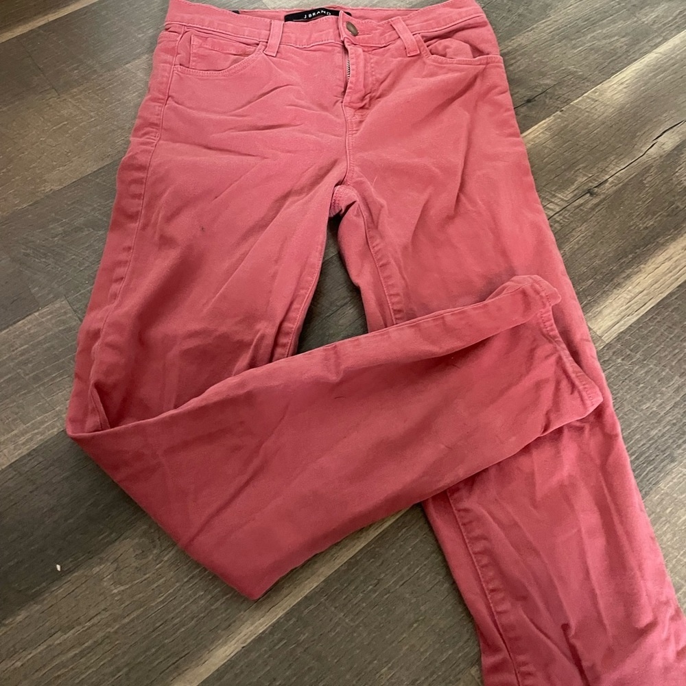 J Brand Womens Coral 5 Pocket Button Closure Slim Skinny Pants Size 24